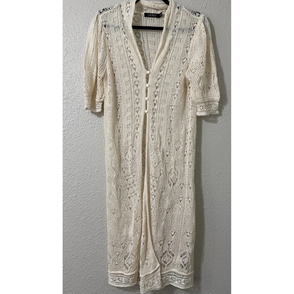 Ralph Lauren L Women's Dress Crochet Cover Up Boho Summer Beach Resort